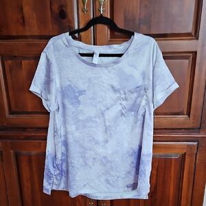 Lavender Tie-Dye Short Sleeve Top, Sz L